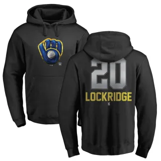 Men's Milwaukee Brewers Brandon Lockridge Black Branded Midnight Mascot Pullover Hoodie -