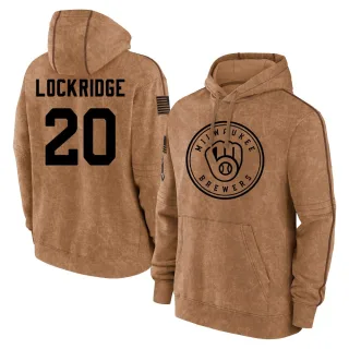 Youth Milwaukee Brewers Brandon Lockridge Brown 2023 Salute to Service Club Pullover Hoodie