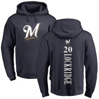 Youth Milwaukee Brewers Brandon Lockridge Navy Backer Pullover Hoodie